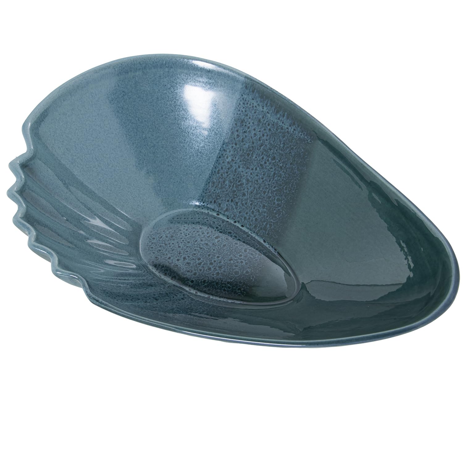 Coupe en céramique bleu tricolore déco table basse de salon