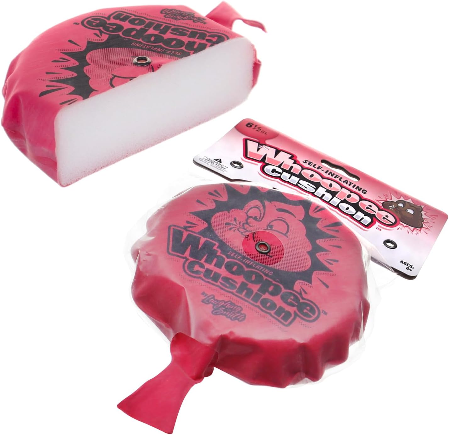 Laughing Smith Self-Inflating Whoopee Cushion, Fart Prank Toy, 6 Inch