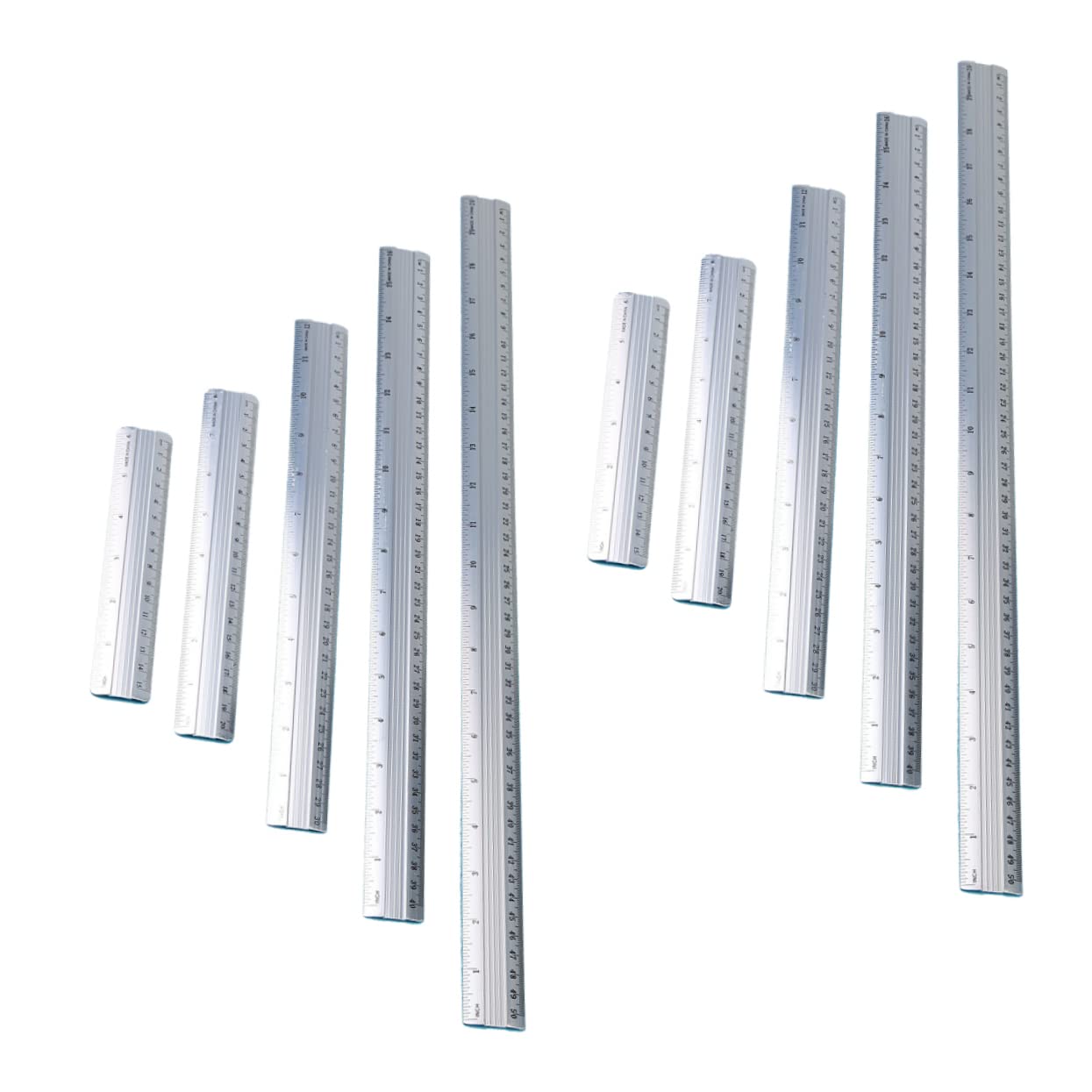 Gadpiparty 3 Set Righello in Alluminio Angolo in Alluminio Righello Chiaro Elettronico Nastro Di Trasferimento Per Vinile Marcatore Squadra Da Carpentiere Metro Regola Silver 10 Pezzi * 3