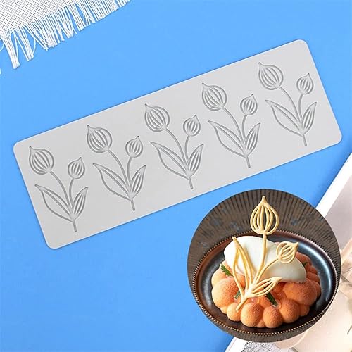 Miniatura 2 de TUKE Molde de silicona de flor de tulipán 3D para hornear fondant de encaje almohadilla de pastel de silicona molde de pastel de fondant moldes de
