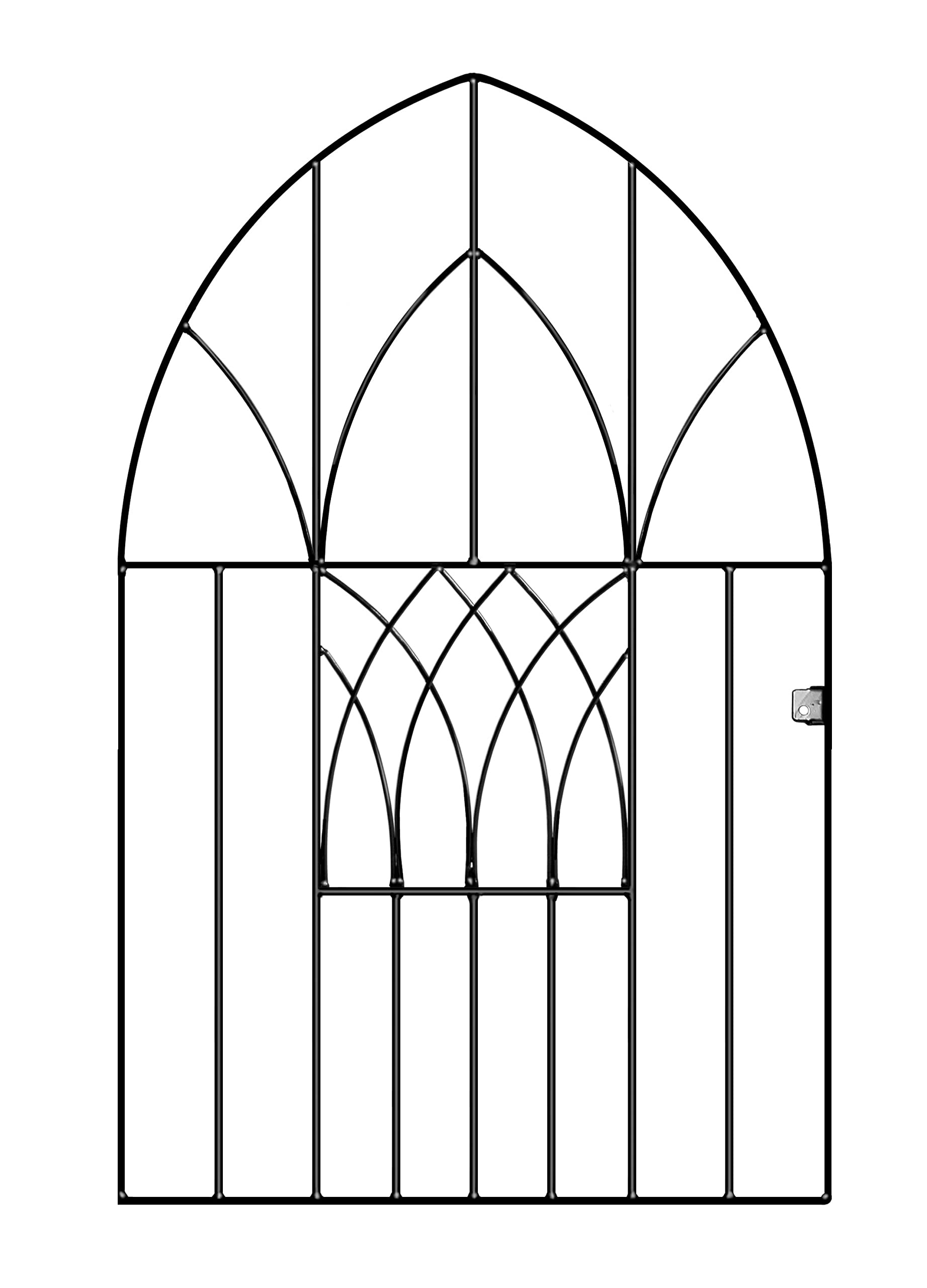 ABBEY Modern Low Bow Top Metal Garden Gate Wrought Iron Style Pedestrian Gate (991mm GAP x 1378mm High ABZP53)