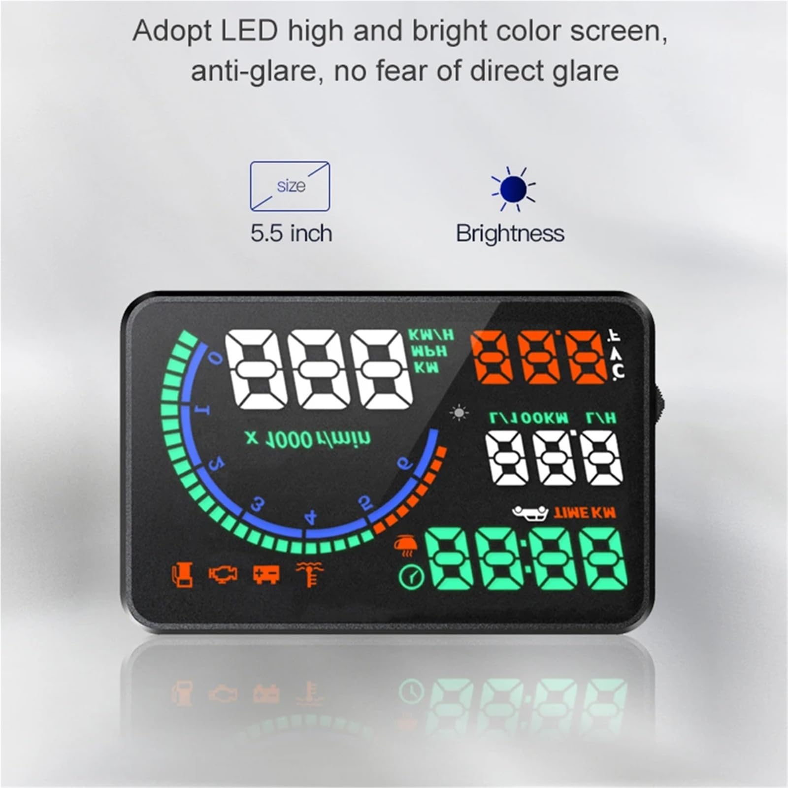HUD OBD2 Head Up Display Windshield Projector for Gasoline Car Speedometer