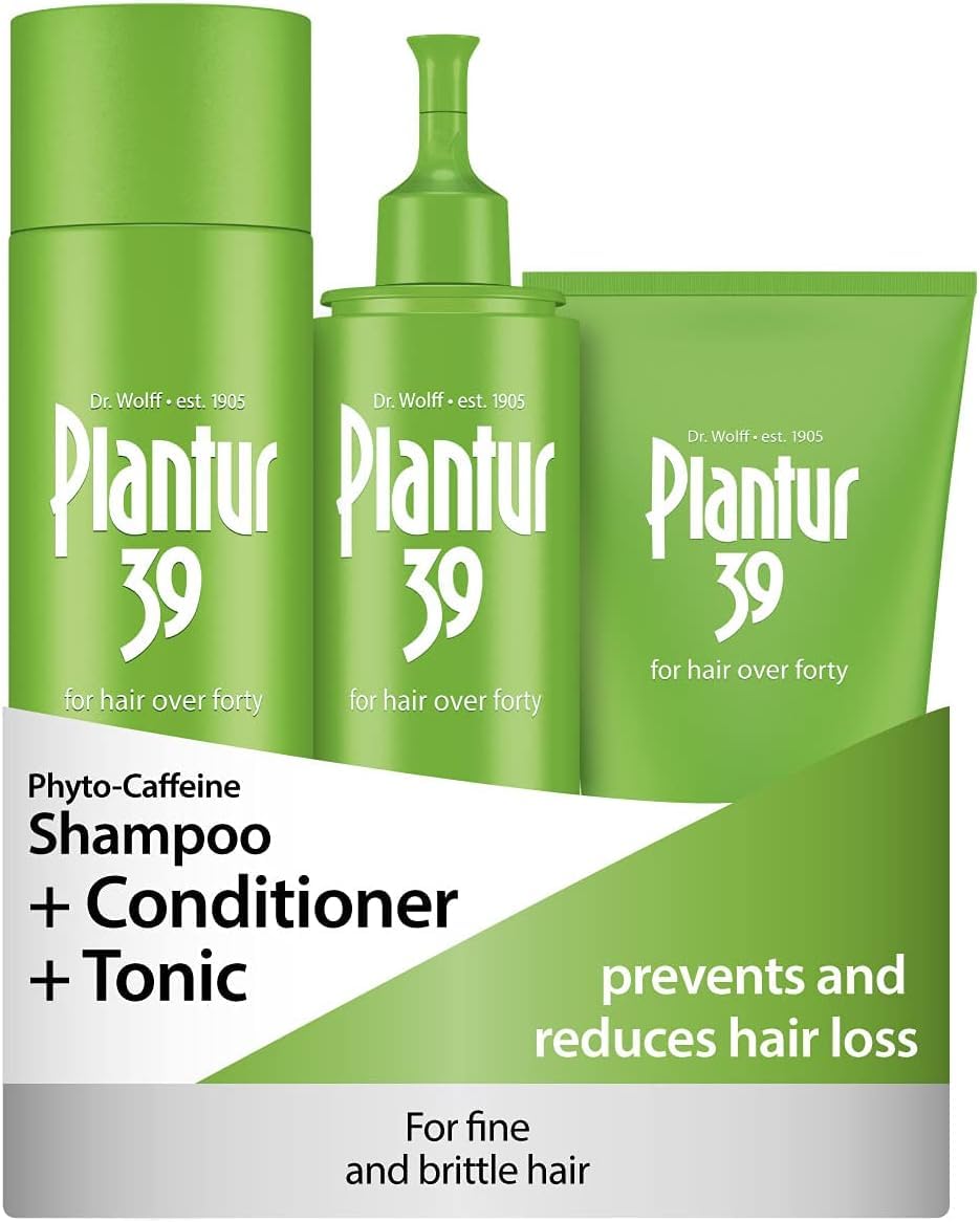 Phyto-Caffeine Shampoo, Conditioner & Tonic (250ml, 150ml & 200ml) for Women 40+, Fine & Brittle Hair - Targets Hormone-Induced Hair Loss, Protects Against Estrogen Decline, Adds Volume