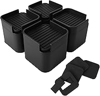 Vista 1 de VIVIJASON Elevadores ajustables para muebles de cama, elevadores de altura de 3 o 4 pulgadas, bloques de elevación cuadrados resistentes, extensores