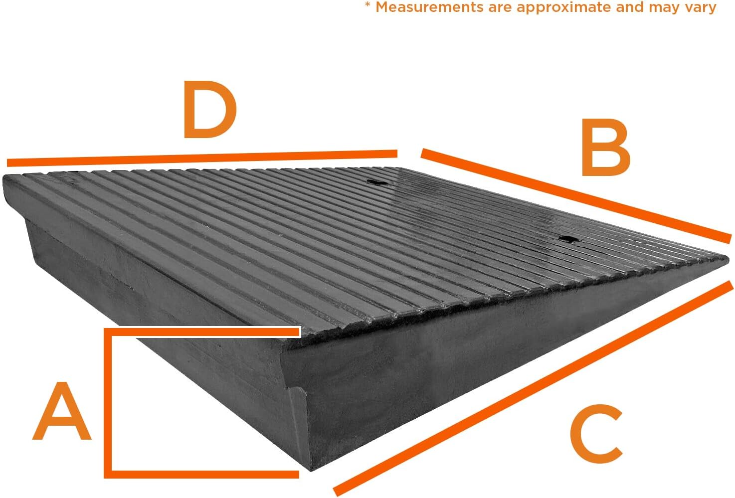 Electriduct 7.6" Mountable Rubber Threshold Ramp for Wheelchairs, Cars, Bikes (Pack of 2)