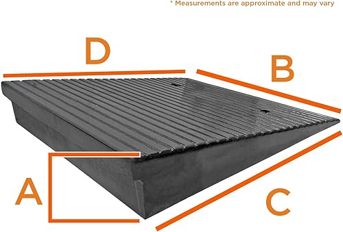 Miniatura 2 de Electriduct Rampa de umbral de goma para montar de 6 pulgadas. Rampa de bordillo para exteriores para automóviles, bicicletas. Par necesario para