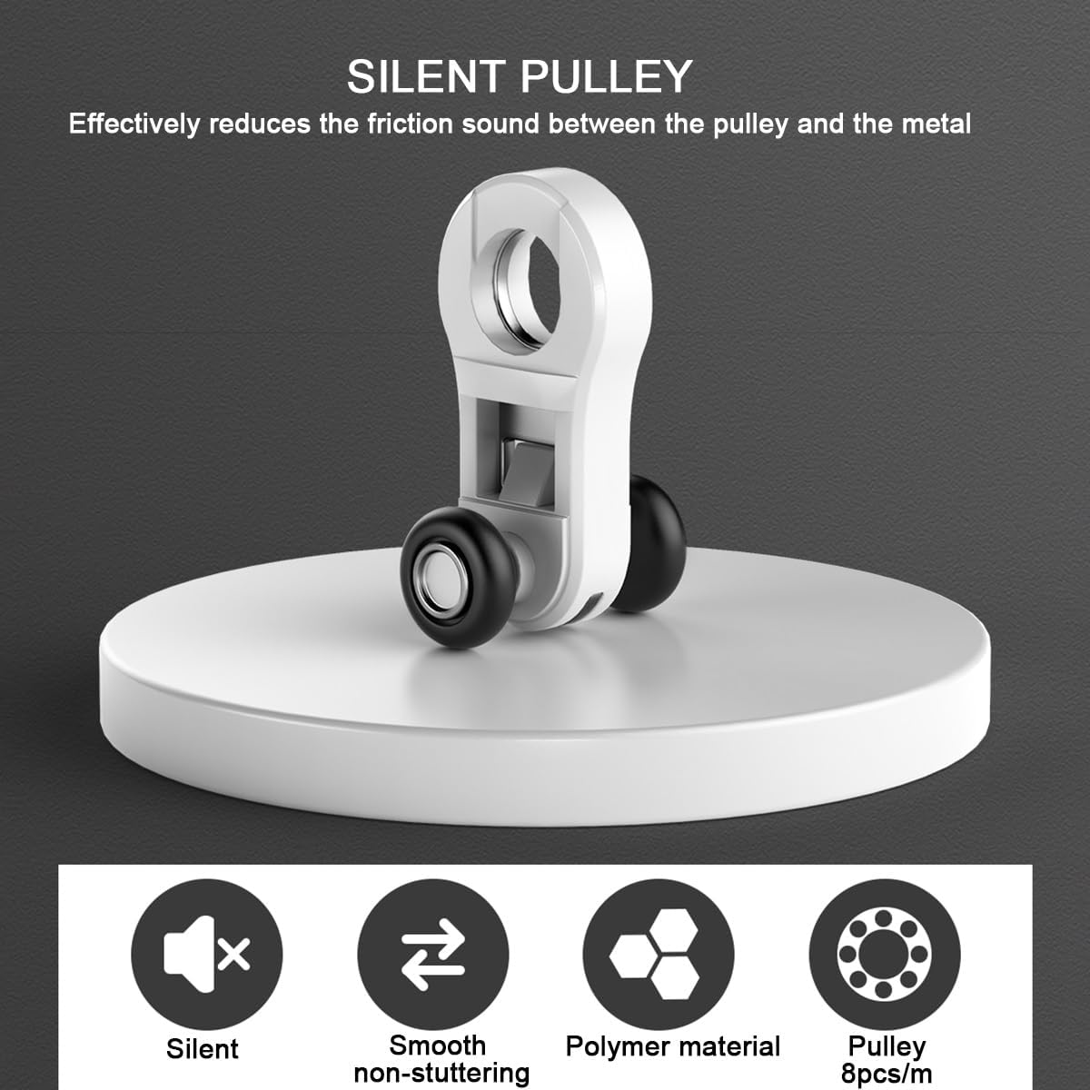 9.8ft Heavy Duty Double Row Ceiling Curtain Track, Adjustable Room Divider System for Living Room & Bedroom, White Finish, 130cm/4.3ft, Easy Installation