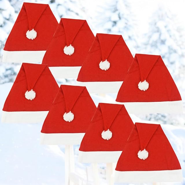 Foto 6 de 8 de Lote de 8 Gorros de Navidad Gorro de Invierno Papá Noel Felices Rojo Roja