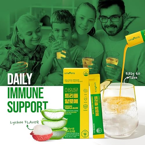Miniatura 2 de Univera I'mmune Triple Aloe, defensa inmunológica avanzada con aloe vera, salud de la piel y digestiva, extracto líquido de aloe vera, absorción