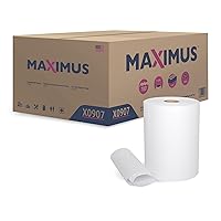 Vista 7 de Maximus X1112 - Toallas de papel recicladas pesadas de 10 pulgadas con absorción superior, rollos de toallas de papel comerciales naturales