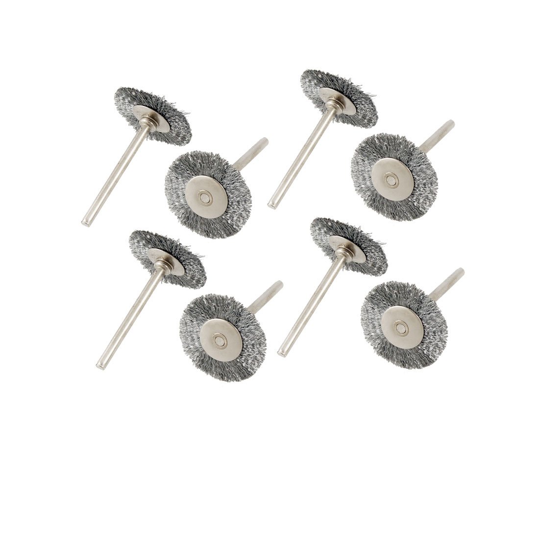 Aexit 25mm Diameter Abrasives Gray Steel Wire Polishing Metal drill hole Brush Wheel 8 Pcs Model:19as404qo28