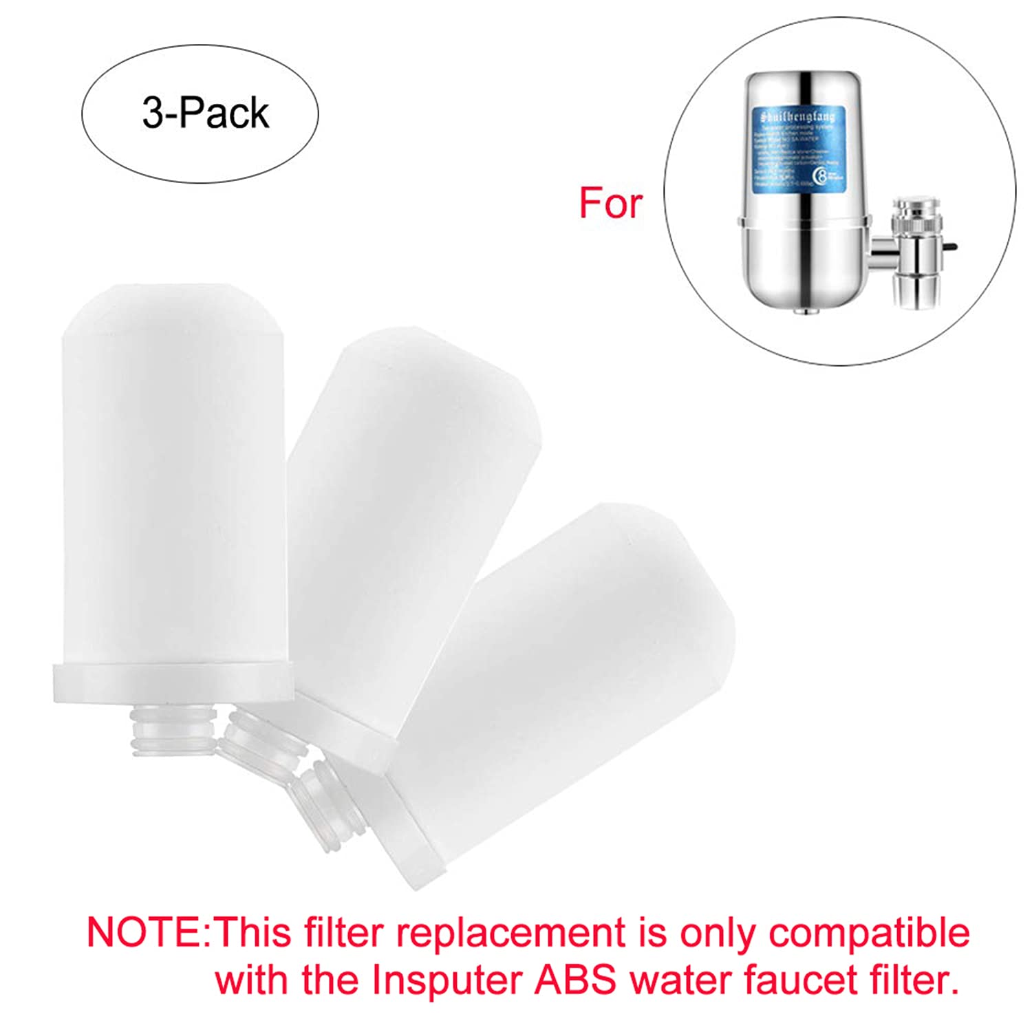 Insputer 3pcs Replacement Filter Cartridges for Tap Water Filter, Faucet Water Filter Ceramic Replacement Cartridge Remove Lead Flouride Chlorine : Tools & Home Improvement