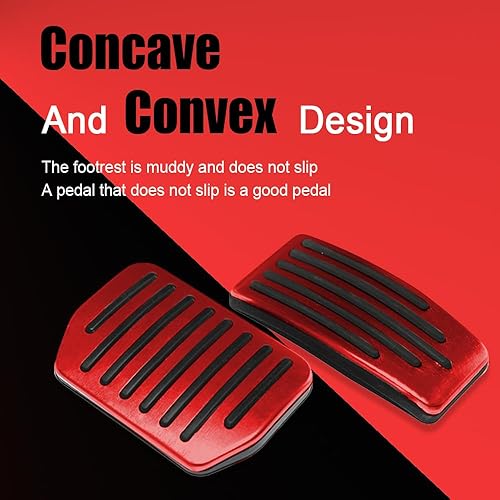 Miniatura 10 de Juego de almohadillas de pedal de pie, fundas de aluminio para pedales de automóvil, almohadillas antideslizantes para pedales de pie, fundas para