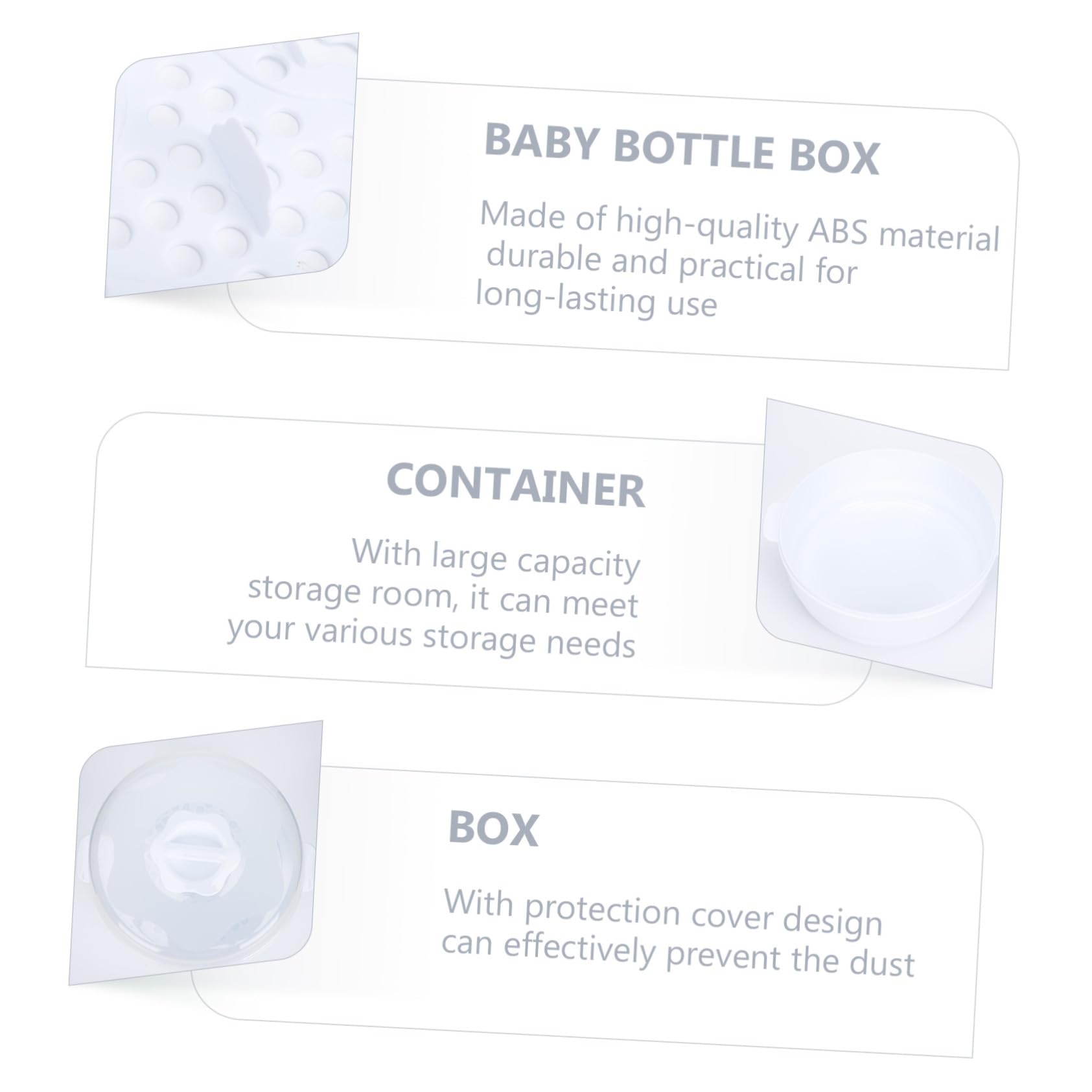 Estuche para Biberones y Chupetes Ñiño, Portátil ABS para Microondas | Almacenamiento Compacto y Seguro, 1 Unidad, Blanco, PP, Uso en Hogar y Exterior, para Leche y Artículos de Ñiño
