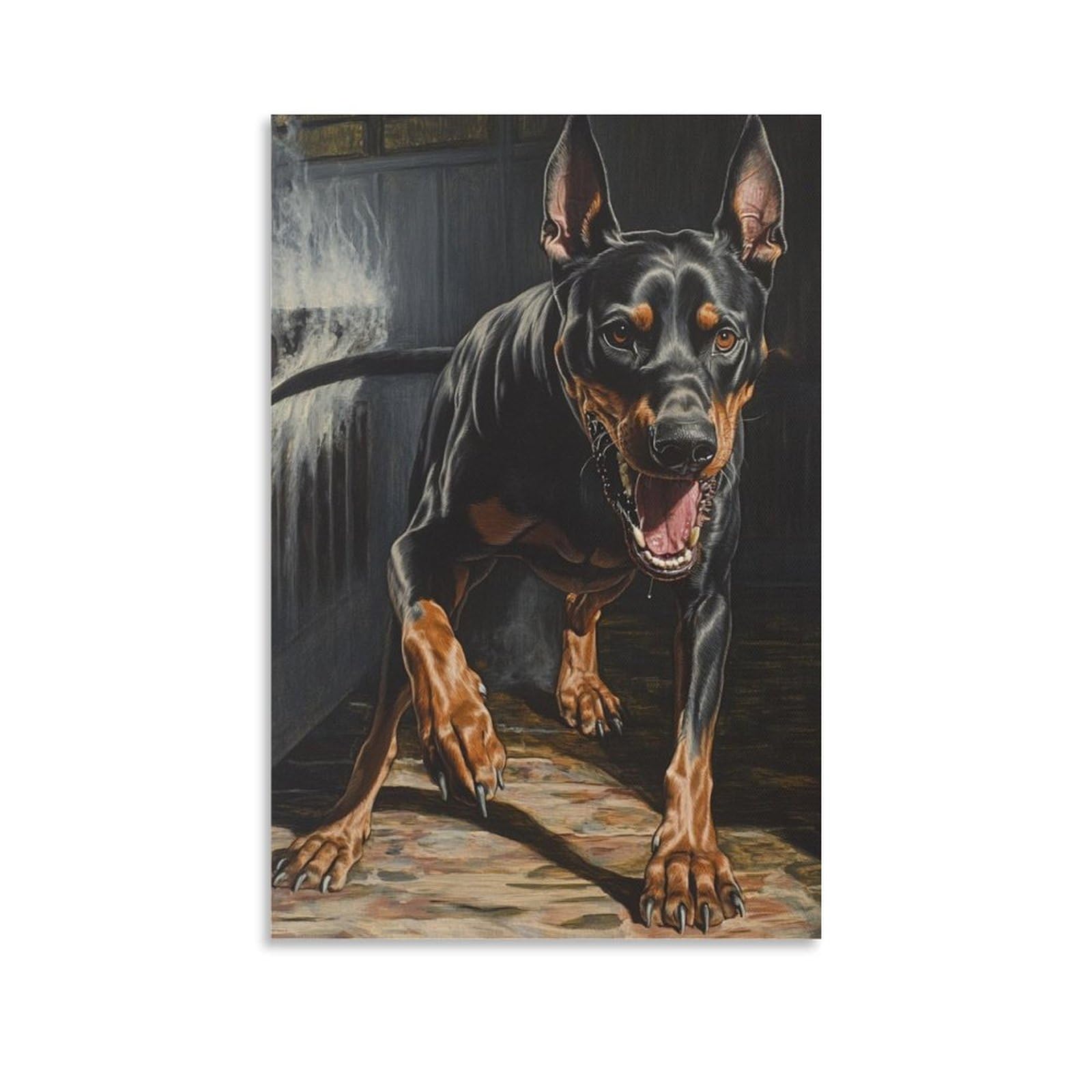 Cuadro en lienzo de Doberman con acabados de cuadros modernos para pared 6