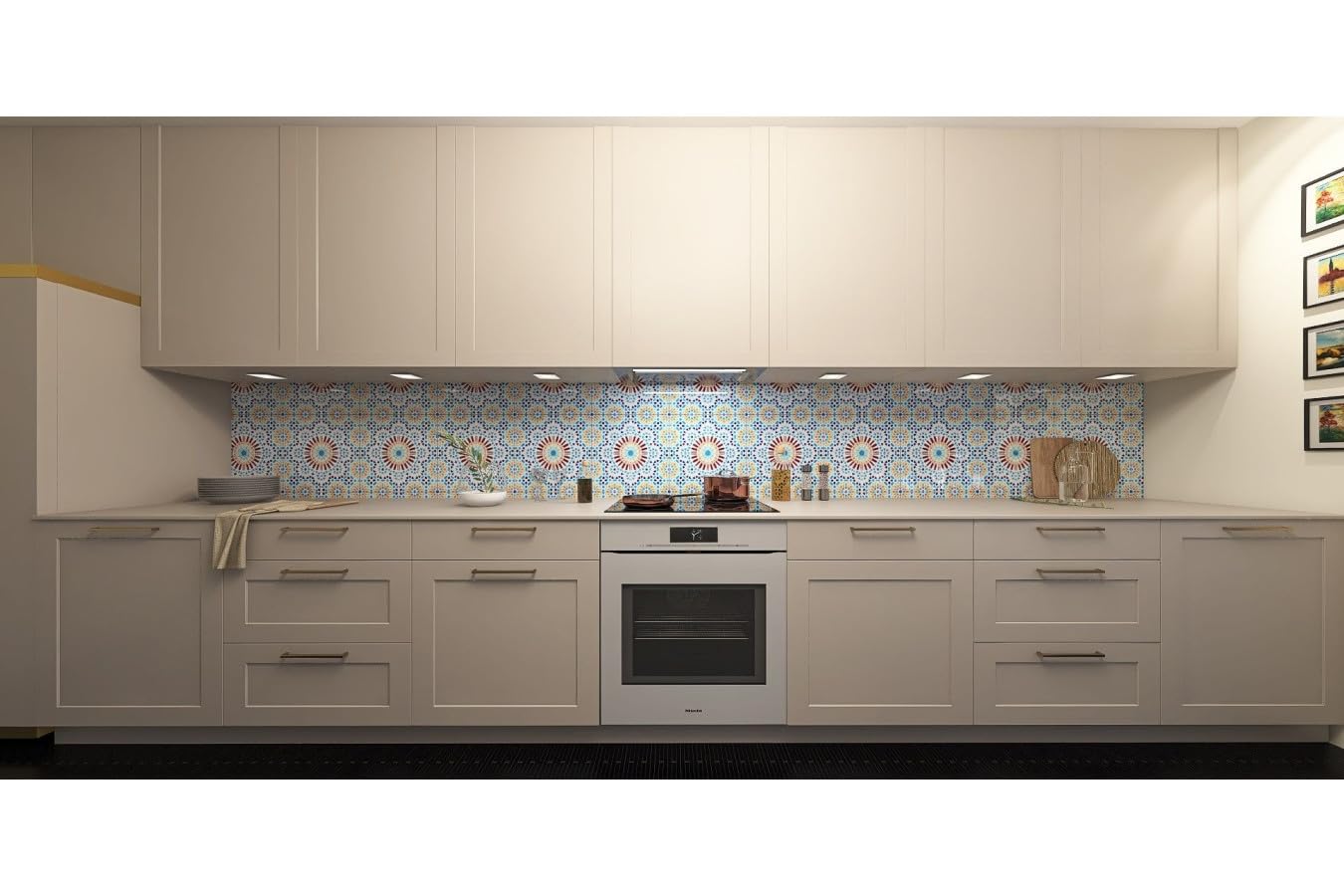 Cerames - Baha, marokańskie płytki ceramiczne - 12 orientalnych tunezyjskich płytek dekoracyjnych (0,48 m2) 20 x 20 cm do łazienki, kuchni, pod schodami. Kolorowe płytki dekoracyjne