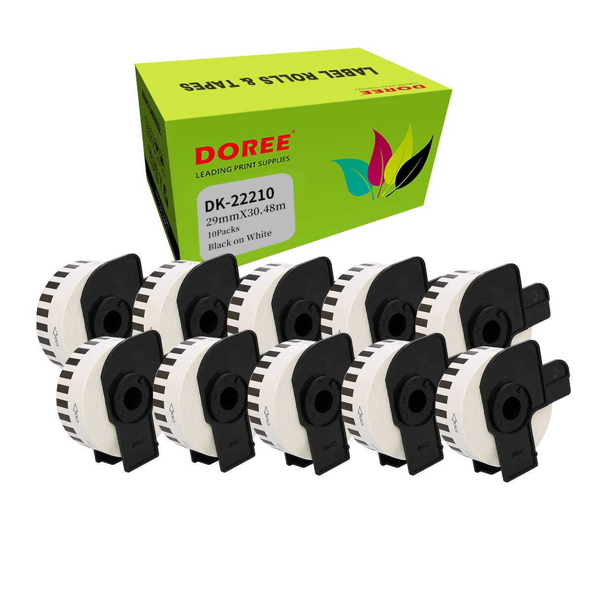 5 Rouleaux Étiquettes Continues Compatibles DK-22210 29 Mm X 30,48 M – Pour Brother P-Touch QL, Impression Thermique Directe
