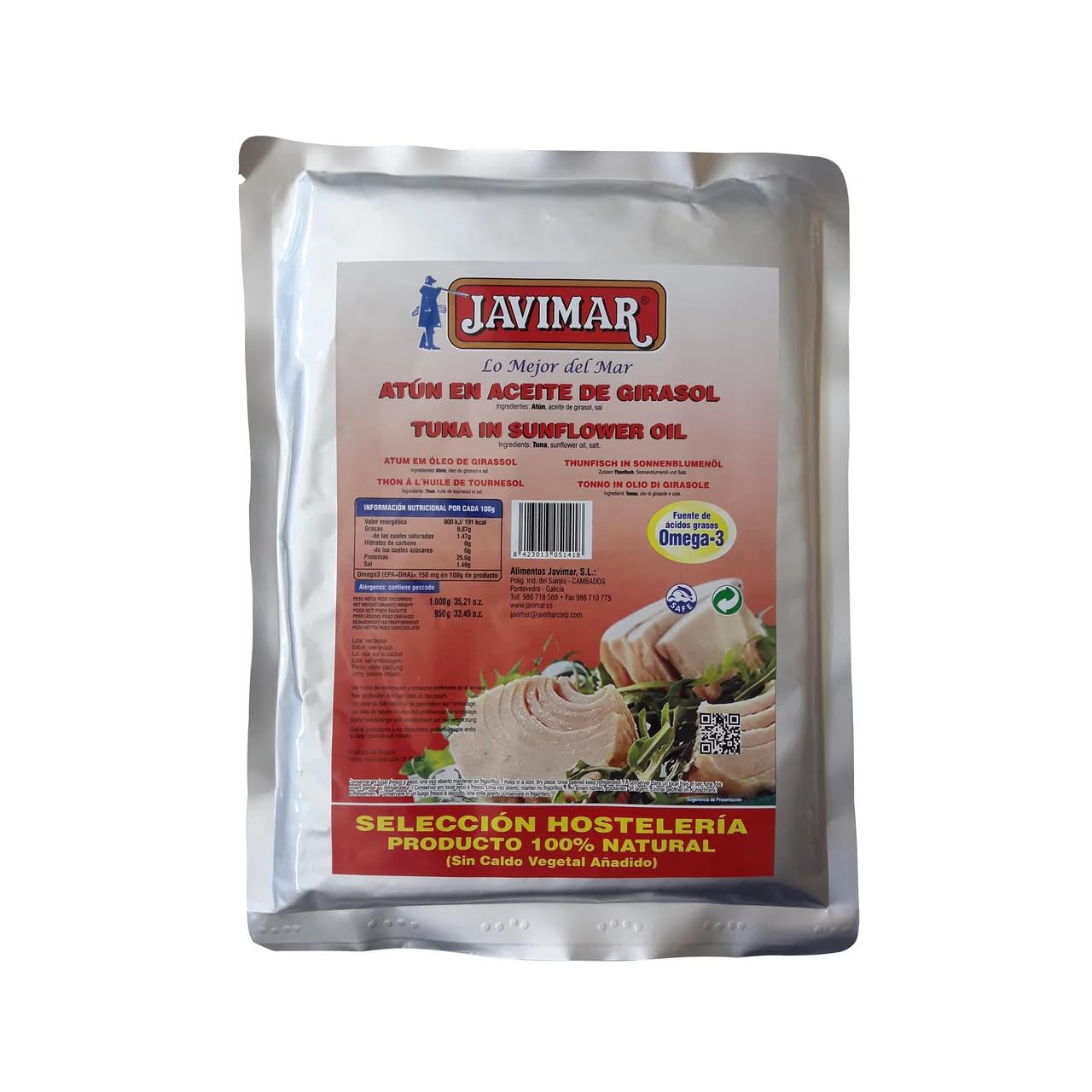 JAVIMAR Thunfisch in Sonnenblumenöl Beutel 950 g 3er-Pack