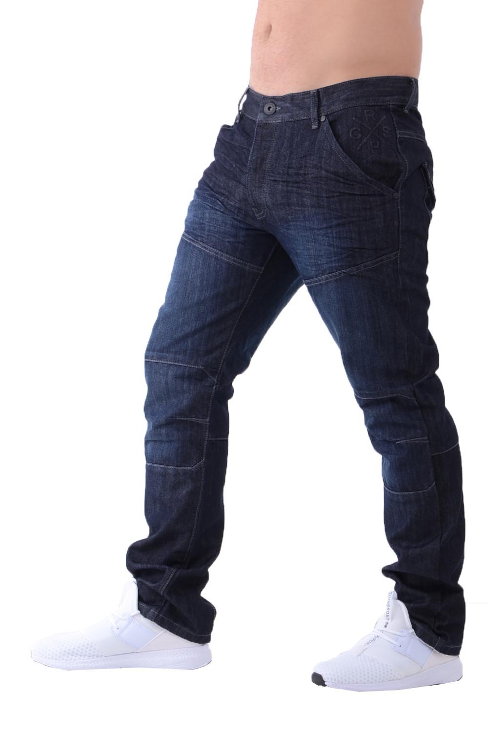 Crosshatch Mens Woodel Jeans Dark Wash - Size 32"- Long