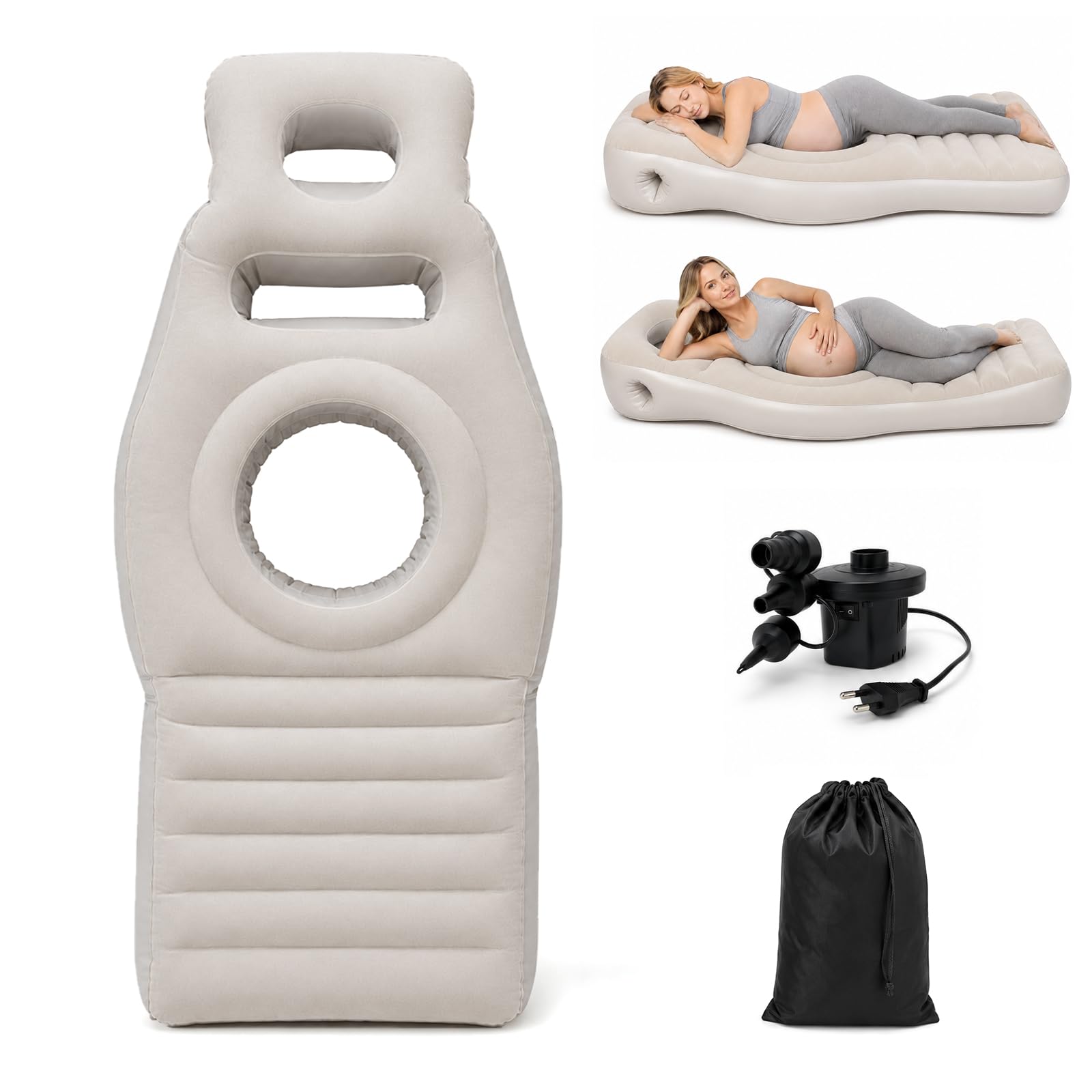 Almohada Inflable para Embarazo, Colchón Inflable de PVC Perforado