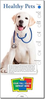ZOCO - Healthy Pets Slide Chart - Custom Promotional Item (Pack of 250) - Tips on Diet, Grooming, Veterinary Cares - Veterinarians, Pet Stores, Animal Shelters Handout, Brochure - 3.75 x 8.5 in.