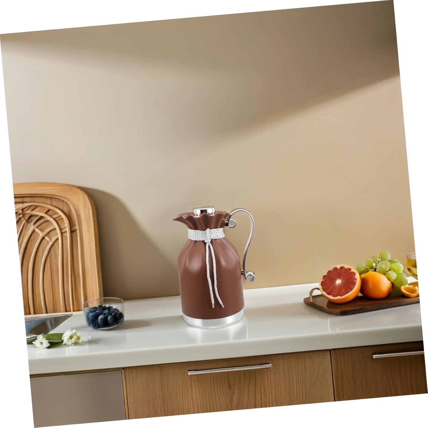 VALICLUD Large Capacity Thermal Carafe with Glass Liner Insulated Coffee and Tea Jug for Hot and Cold Beverages for Home Office Travel and Outdoor Use