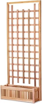 All Things Cedar PL30-T Planter with Trellis Screen, 2-Piece