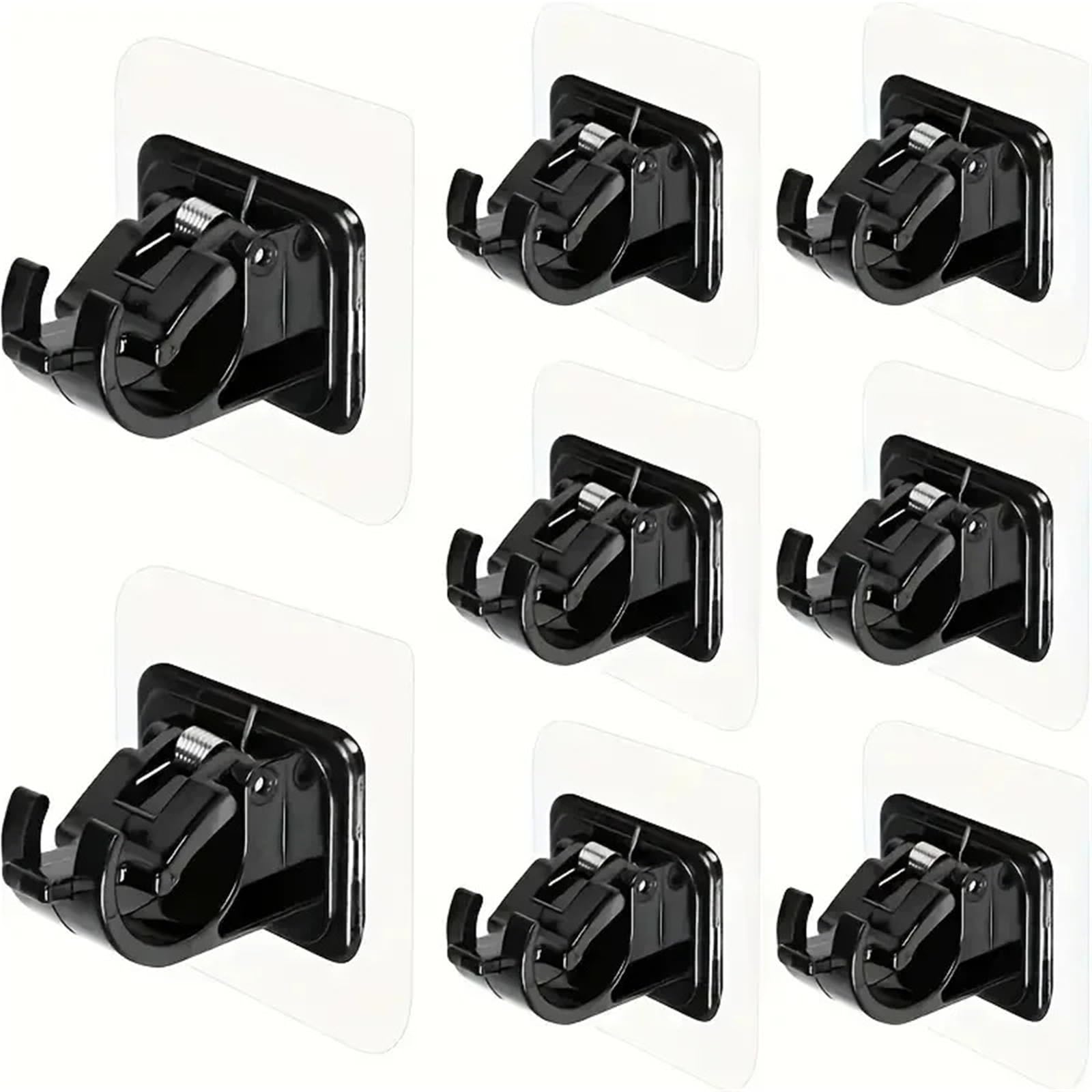 Gbrcen Curtain Rod Brackets 50pcs Self Adhesive Curtain Rod Bracket Punch-free Adjustable Curtain Bracket Clamp Hook Household Fixed Clip Hanging Holder(White)