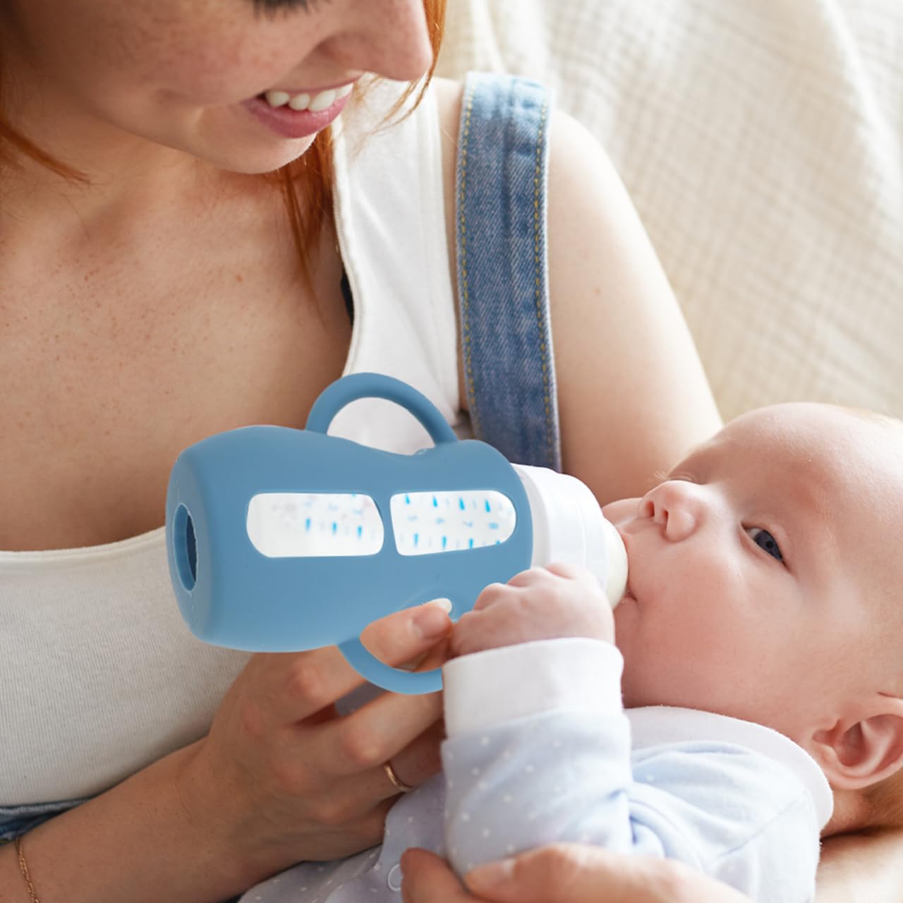 BESTonZON Lot 2 Housse Biberon Silicone compatible avec Avent, Poignée Biberon Ergonomique, Manchon de Protection Antichoc pour Alimentation Bébé, Coque Souple Nettoyage Facile Accessoire