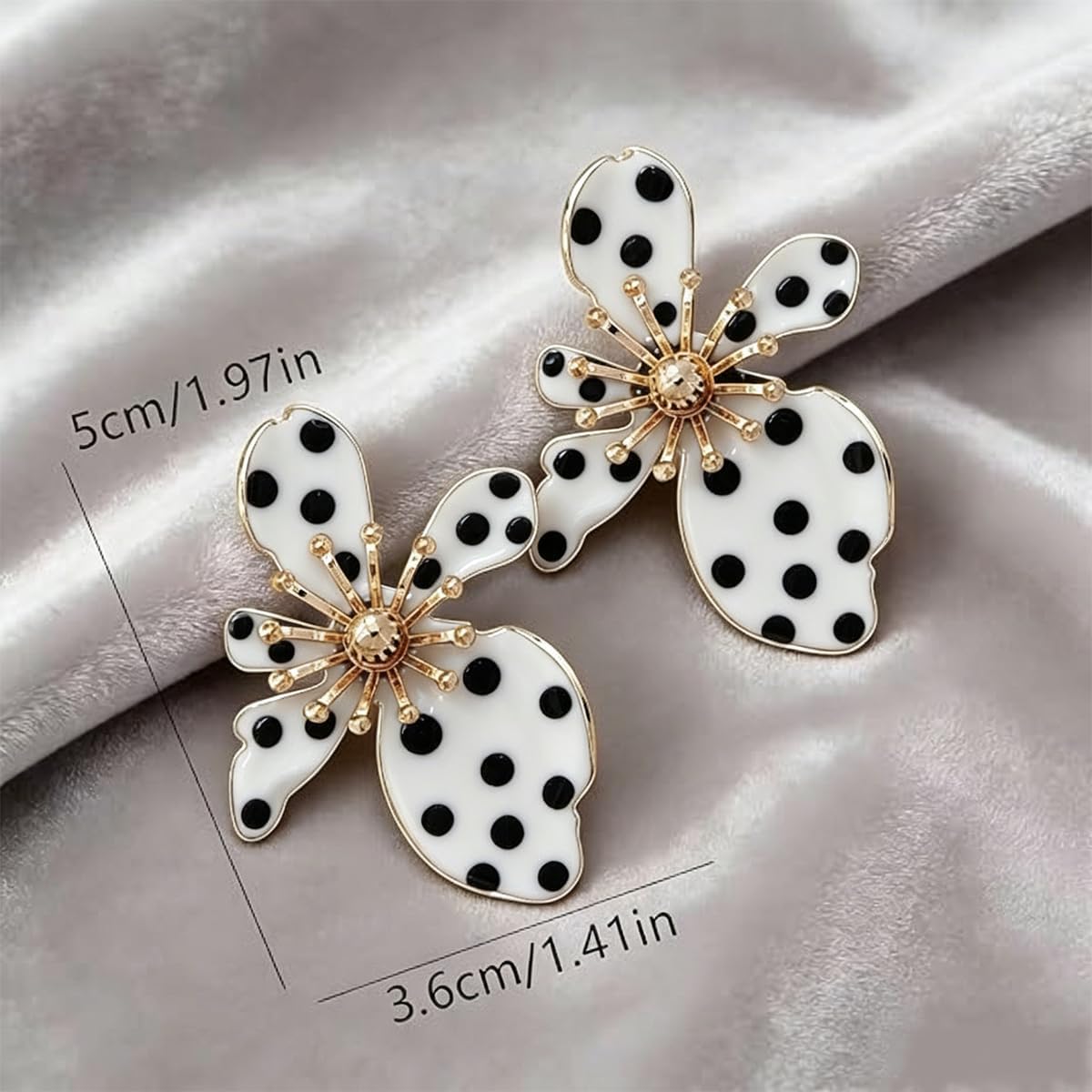 Enamel Polka Dot Earrings for Women image 3
