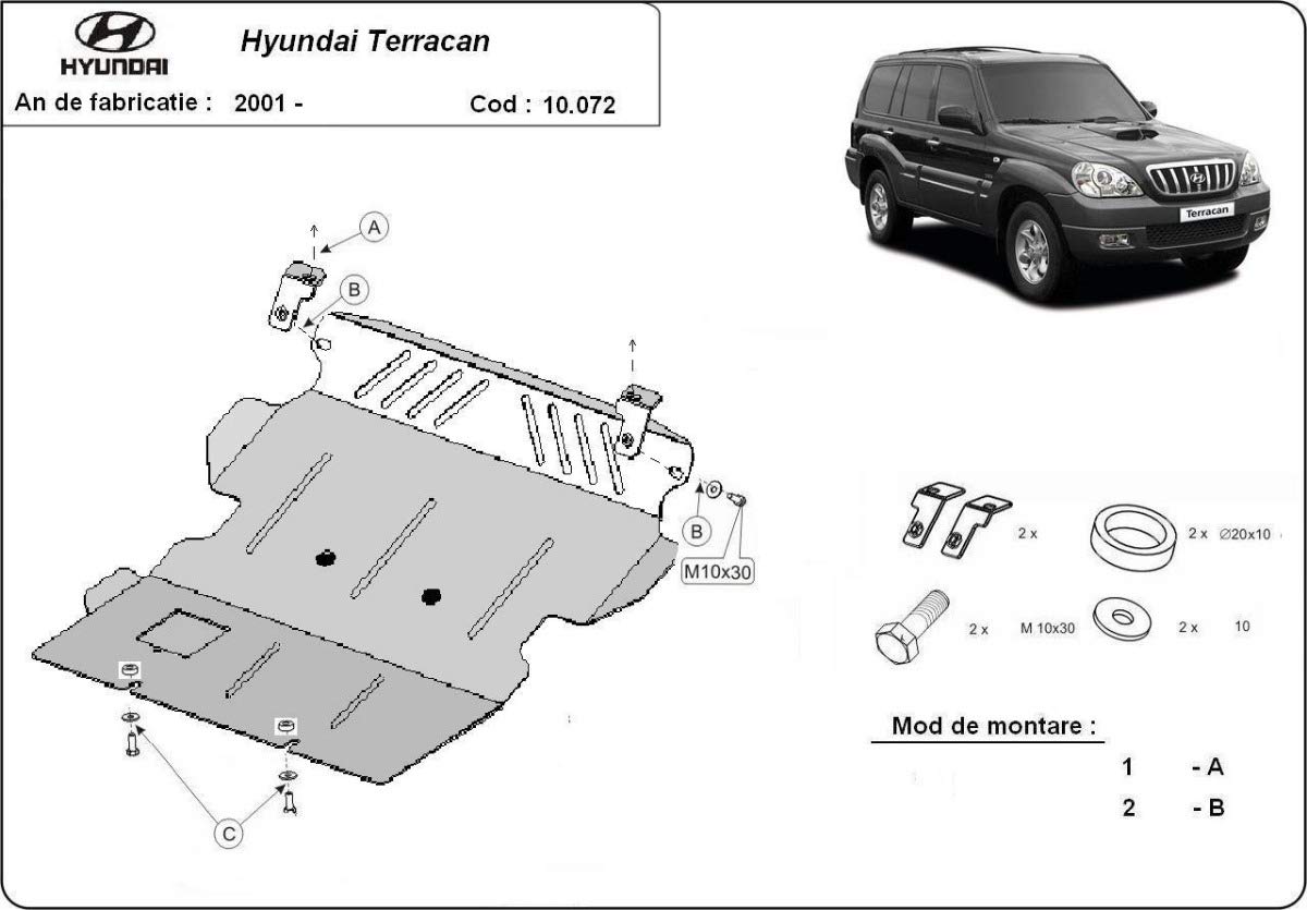 Zabezpieczenie przed wjazdem silnika dla Hyundai Terracan SCUT Protection
