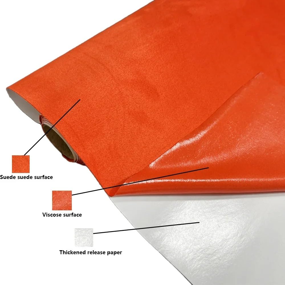 Dachhimmel Stoff,Dachhimmel 50 cm * 140 cm/500 cm 0,6 mm selbstklebendes Wildledergewebe in Mehreren Farben, klebriges Ledertuch for den DIY-Auto-Dachhimmel-Innenraum(Black,50cm x 500cm)