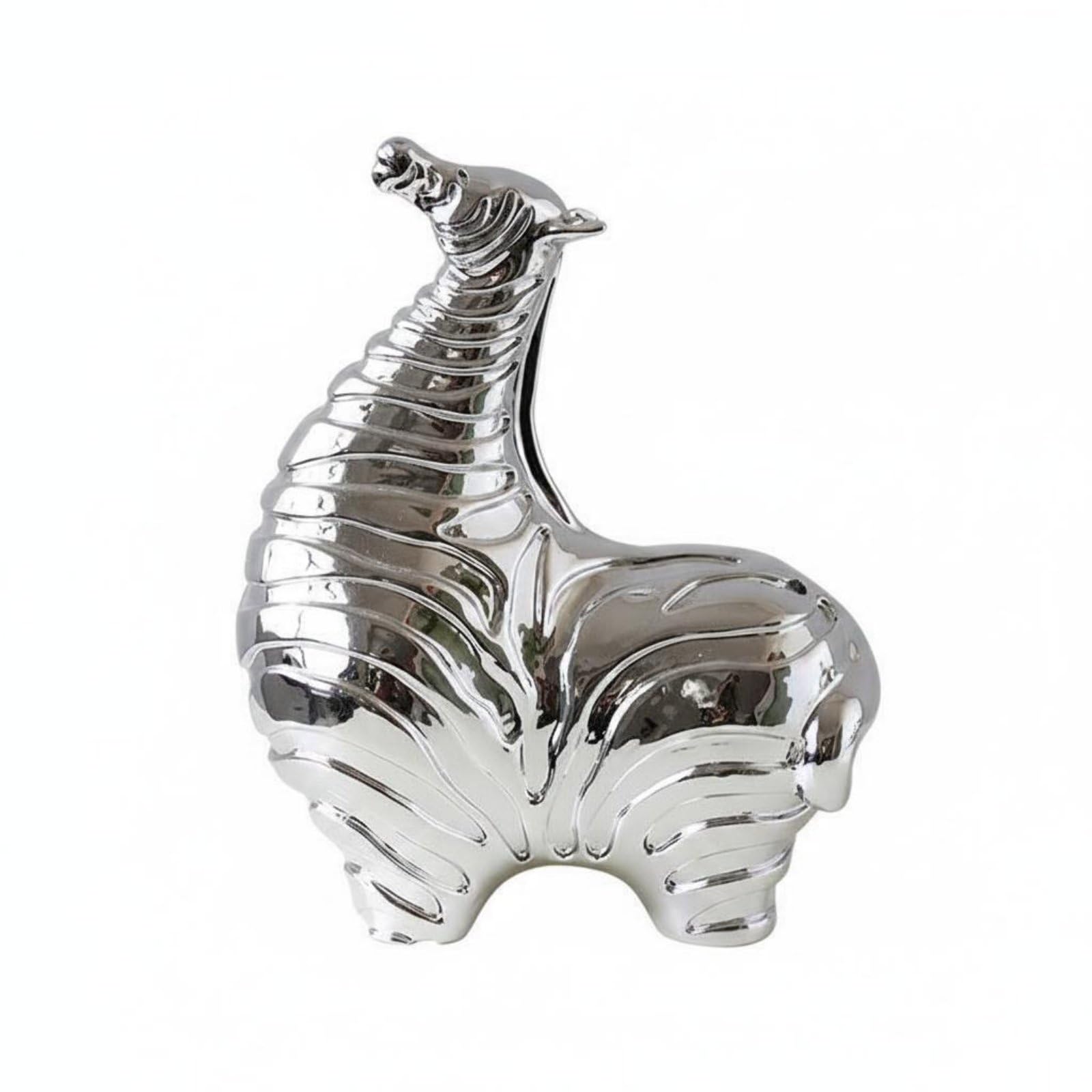 Colcolo Kinderzimmer Deko Figur Pferd Statue Ornament Skulptur Minimalistische Tierfigur mit Weichen Kurven Und Detailreicher Struktur für Kommode Schreibtisch Kinderzimmer Wohnzimmer Diele, Silber