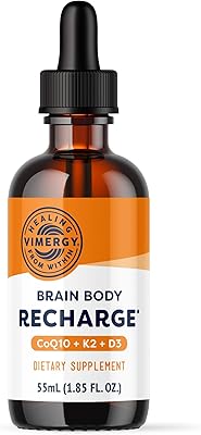 VIMERGY Brain Body Recharge* - W/Vitamin D3, K2 & CoQ10 &ndash; Boosts Cellular Energy &ndash; Fortifies Blood Vessels and Bones &ndash; Defends Against Free radicals &ndash; Vegan and Gluten Free &ndash; 55mL