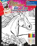 New Generation Go Alive HORSE Velvet Posters: Top 2-Pack Kit of 11”x15” Coloring Posters + Washable Markers| Augmented Reality Fuzzy Posters That Go 3D On Your Smartphone| Great Gifting idea.