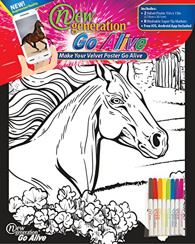 New Generation -Fuzzy Velvet Poster GO Alive HORSE - AUGMENTED REALITY 11x15 Velvet Posters - 2 PACK of Fuzzy Posters