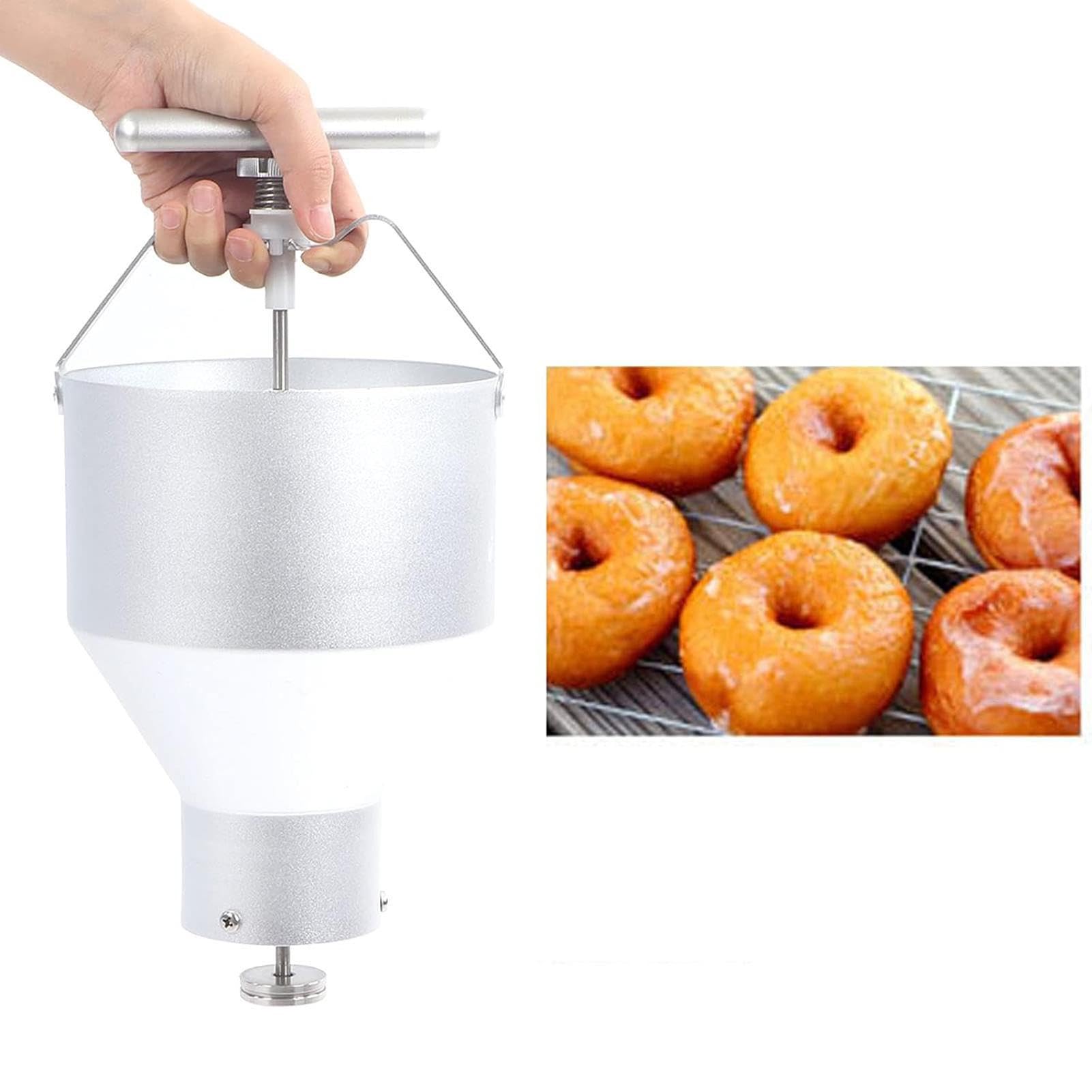 Donut-Spender – Manuelle Donut-Herstellung, 2,5 l, für Bäckerei | Donut-Maschine mit Ständer für Esszimmer, 6 verstellbare Stärken, Schlafsaal, Haus