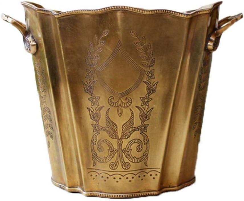 Ice Bucket Hand-Carved Bucket Brass Buckets Champagne Wine Vintage Set Great for Home Bar Chilling Beer Cooler