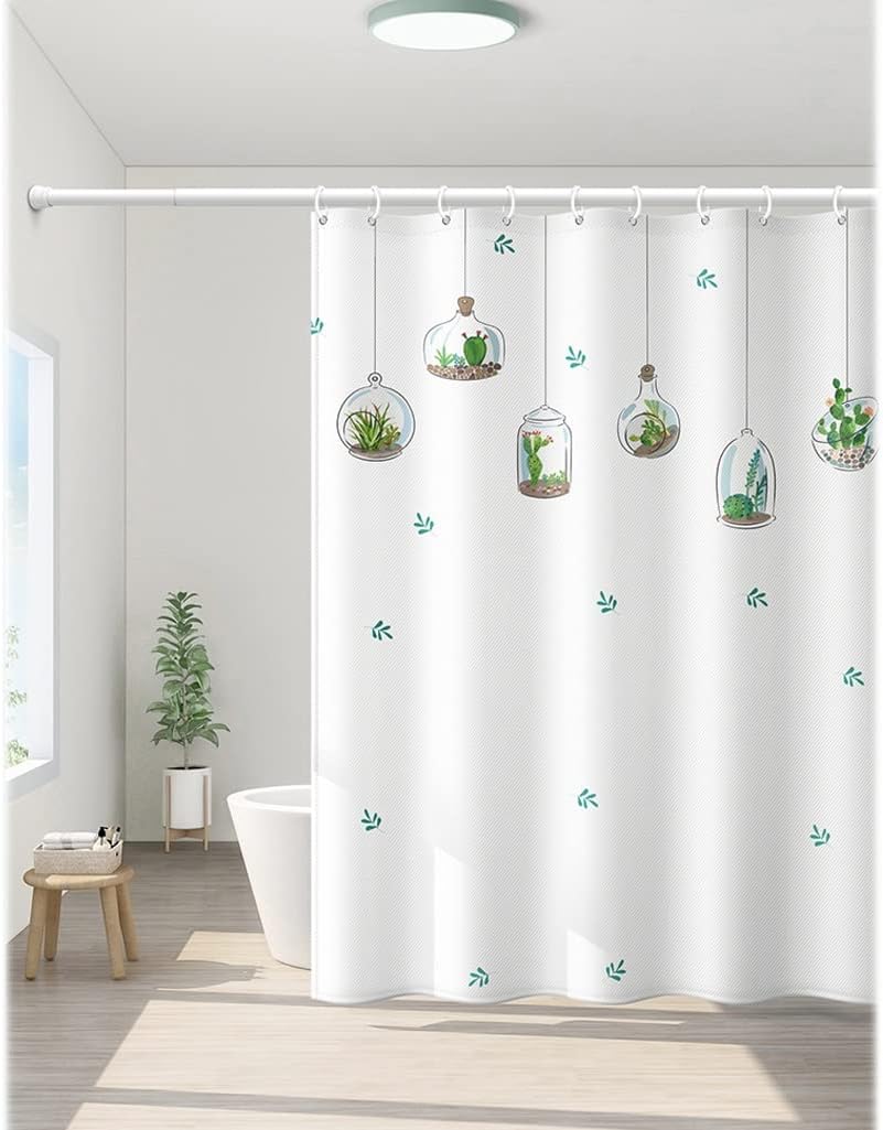 Shower Liner Shower Curtain Bath Shower Curtain Bathroom Door Curtain Partition Curtain Hanging Curtain Thickened Curtain with Hook Shower Curtain Suitable for Bathroom ( Color : D , Size : W71xH7