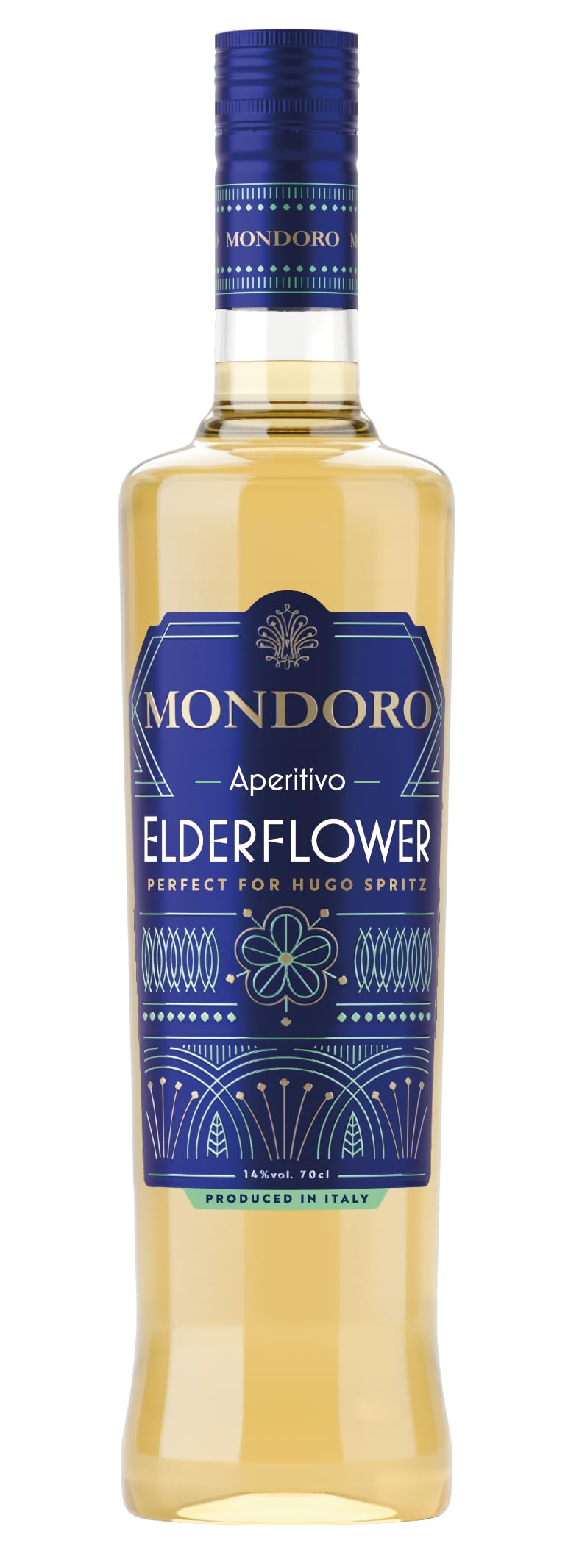 Mondoro Aperitivo Elderflower Italian Aperitif 70 CL | 14% ABV | Fresh and Floral, Perfect for Creating the Ultimate Hugo Spritz Cocktail