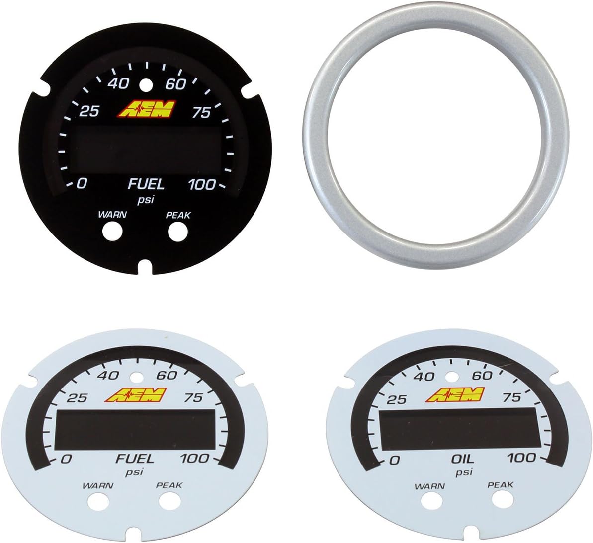 AEM 30-0301 52MM X-SERIES OIL/FUEL PRESSURE GAUGE 100PSI 7BAR W/ WHITE FACE KIT