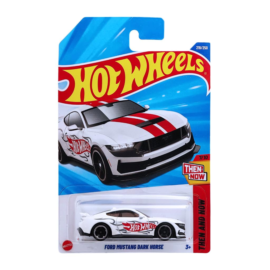 Hot Wheels Ford Mustang Dark Horse, Die-Cast Model Car, Then and Now Collection, 219/250 (short card)