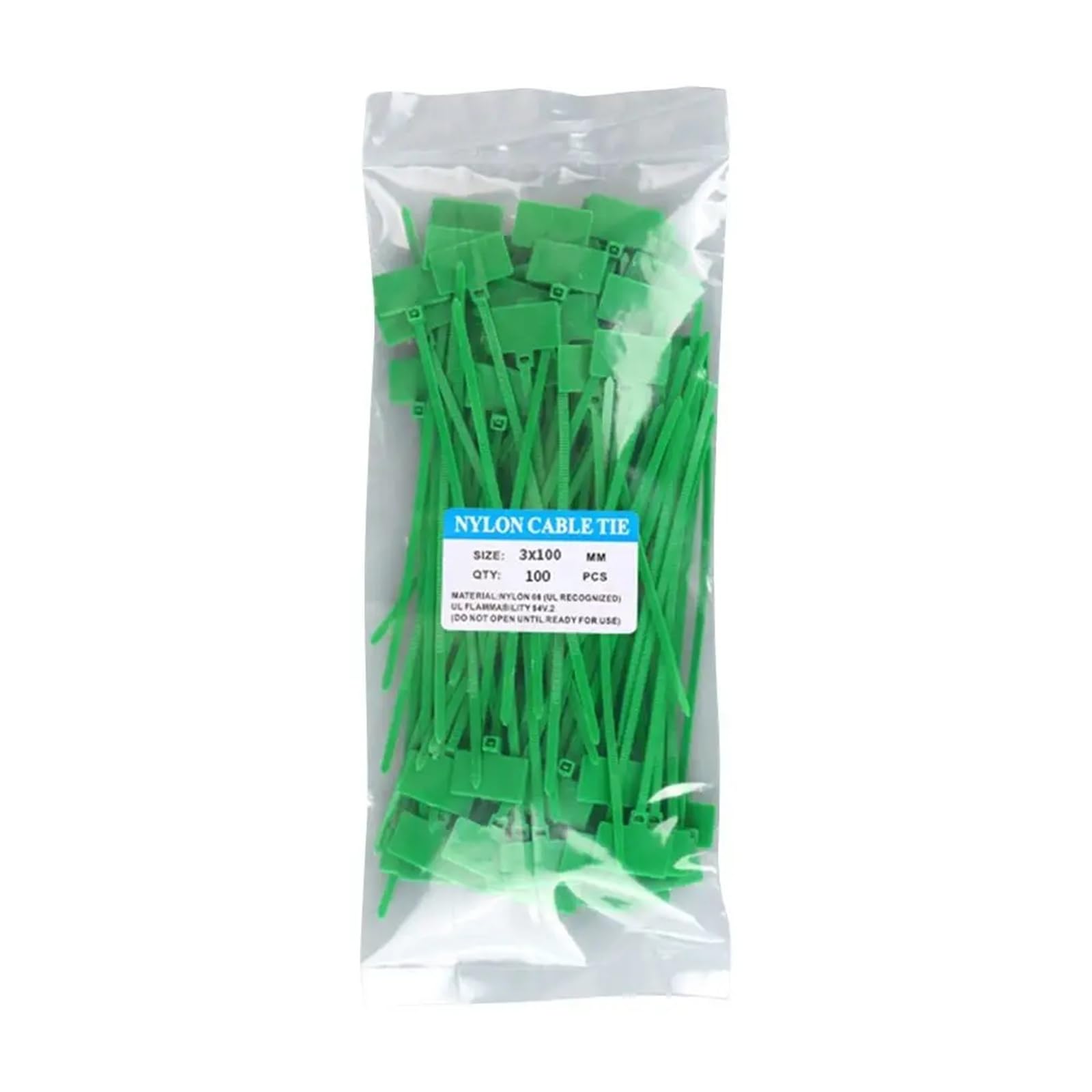 Chrklio Green Cable Ties 100Pcs Colorful Nylon Cable Ties Plastic Label Strapping