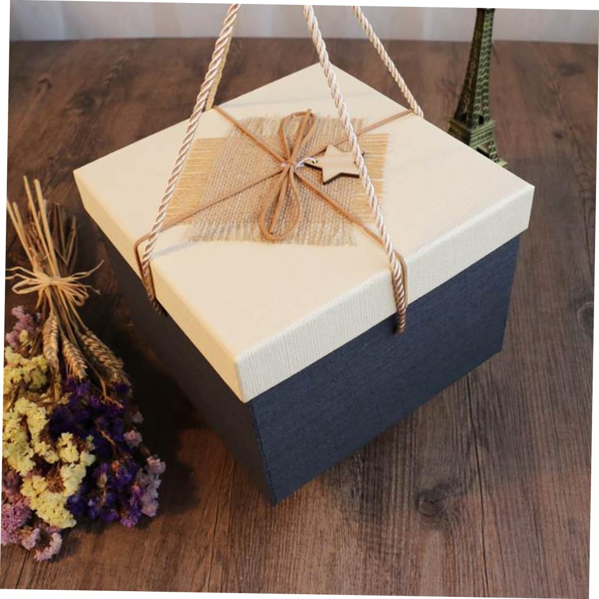 COLLBATH 1stück Quadratische Geschenkverpackung Box Für Kleidung Schals Und Bücher Pappschachtel Mit Band Für Geburtstagsgeschenke Handgefertigte Geschenkverpackung