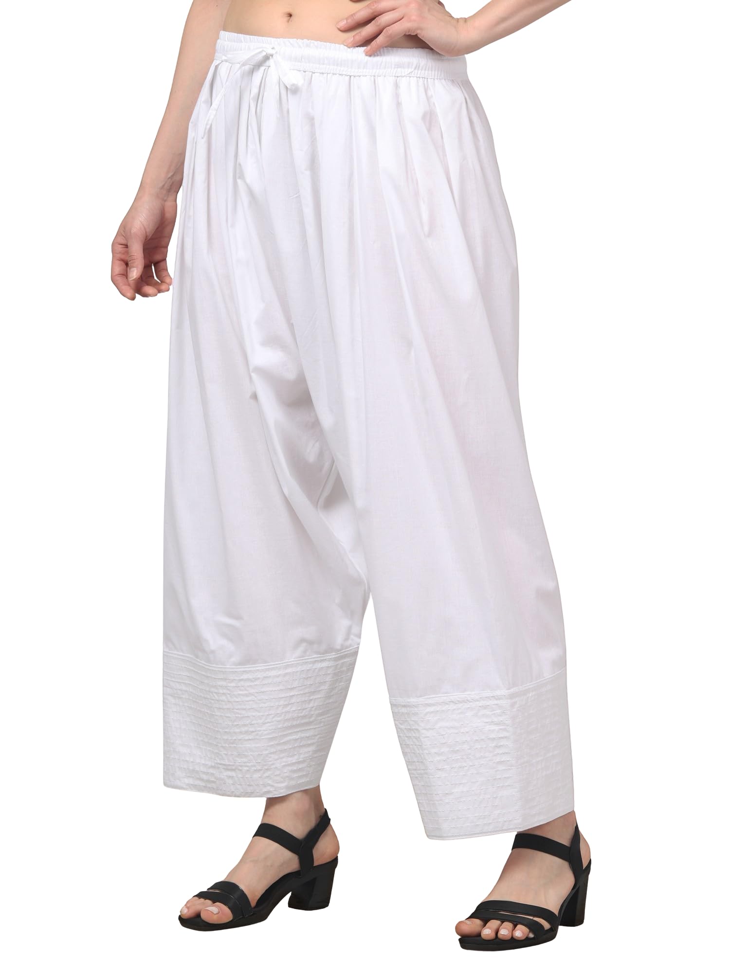 farukhi creation Women's Farshi Salwar, Cotton, Solid, Wide Leg, Mid Rise, Drawstring Closure, Casual Ethnic Wear-picture-50