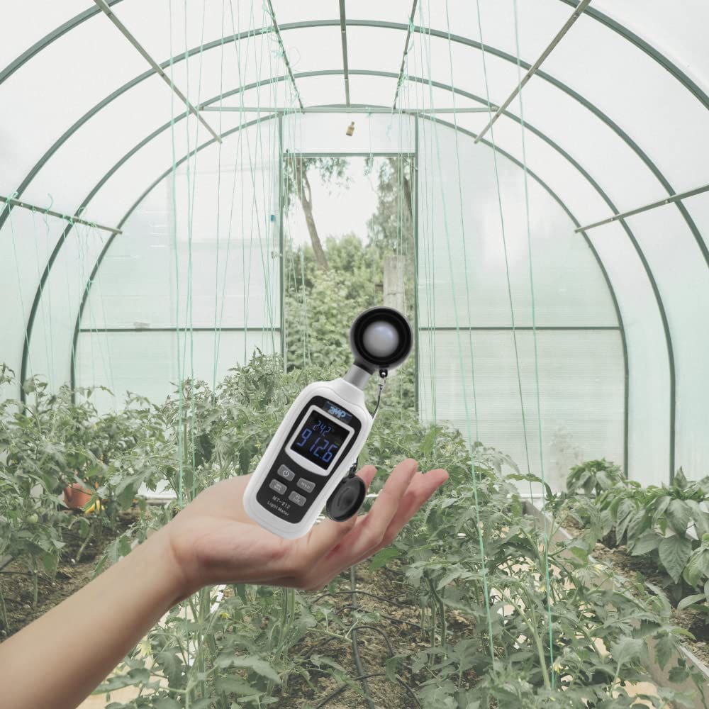 2MP - Luxmètre Digital Numérique Compact pour Mesure de Luminosité - Mesureur de Température Ambiante et de lumière - Mesure jusqu'à 200 000 Lux et -20° à +70°C