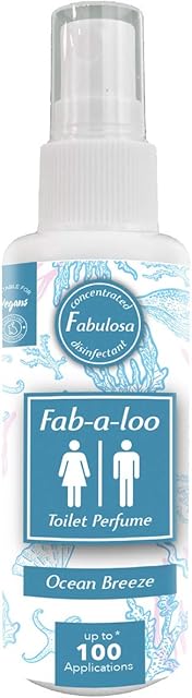 Fabulosa Fab-A-Loo Individual Ocean Breeze Odour Masking Compact Air Freshener Toilet Perfume Spray, Blue, 60 ml