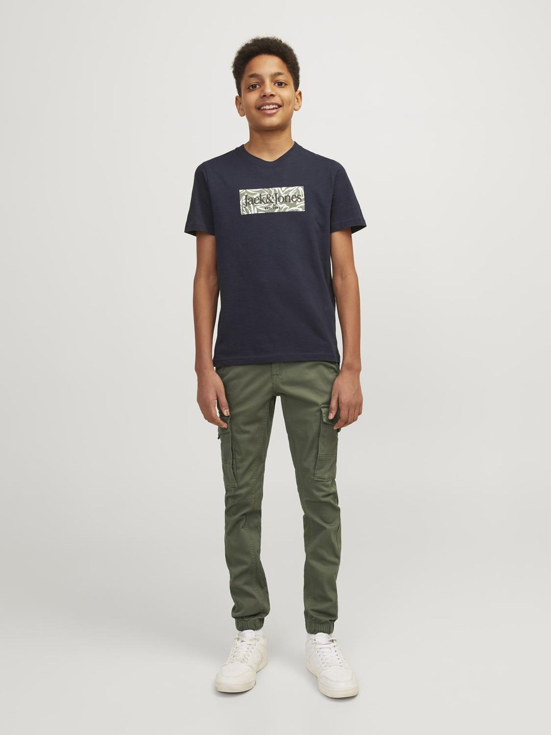 Jack & Jones - Jjipaul Jjflake AKM 542 Asphalt Noos Jr, Cargo Bambini e Ragazzi