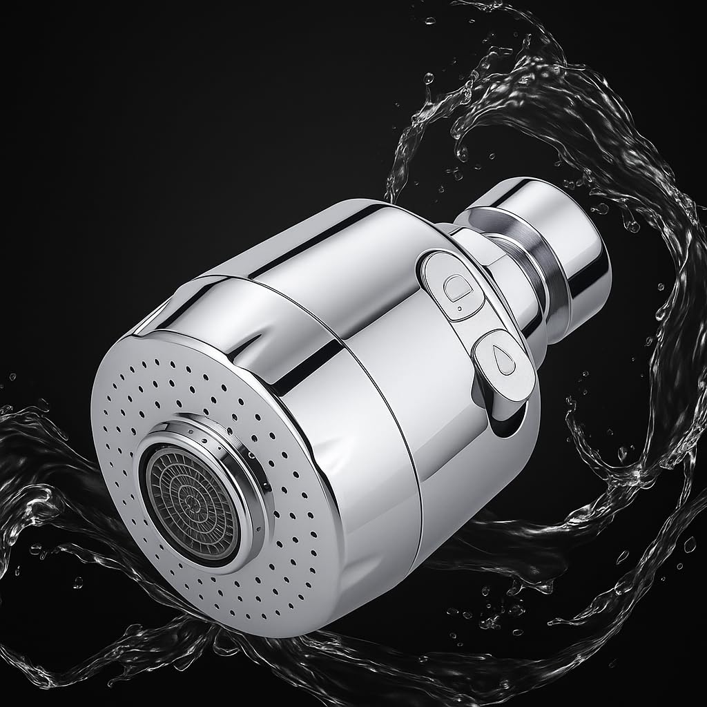 Aeratore Rubinetto 360° Girevole con 2 Modalità | Ugello a Risparmio Idrico e Getto Regolabile per Cucina e Bagno