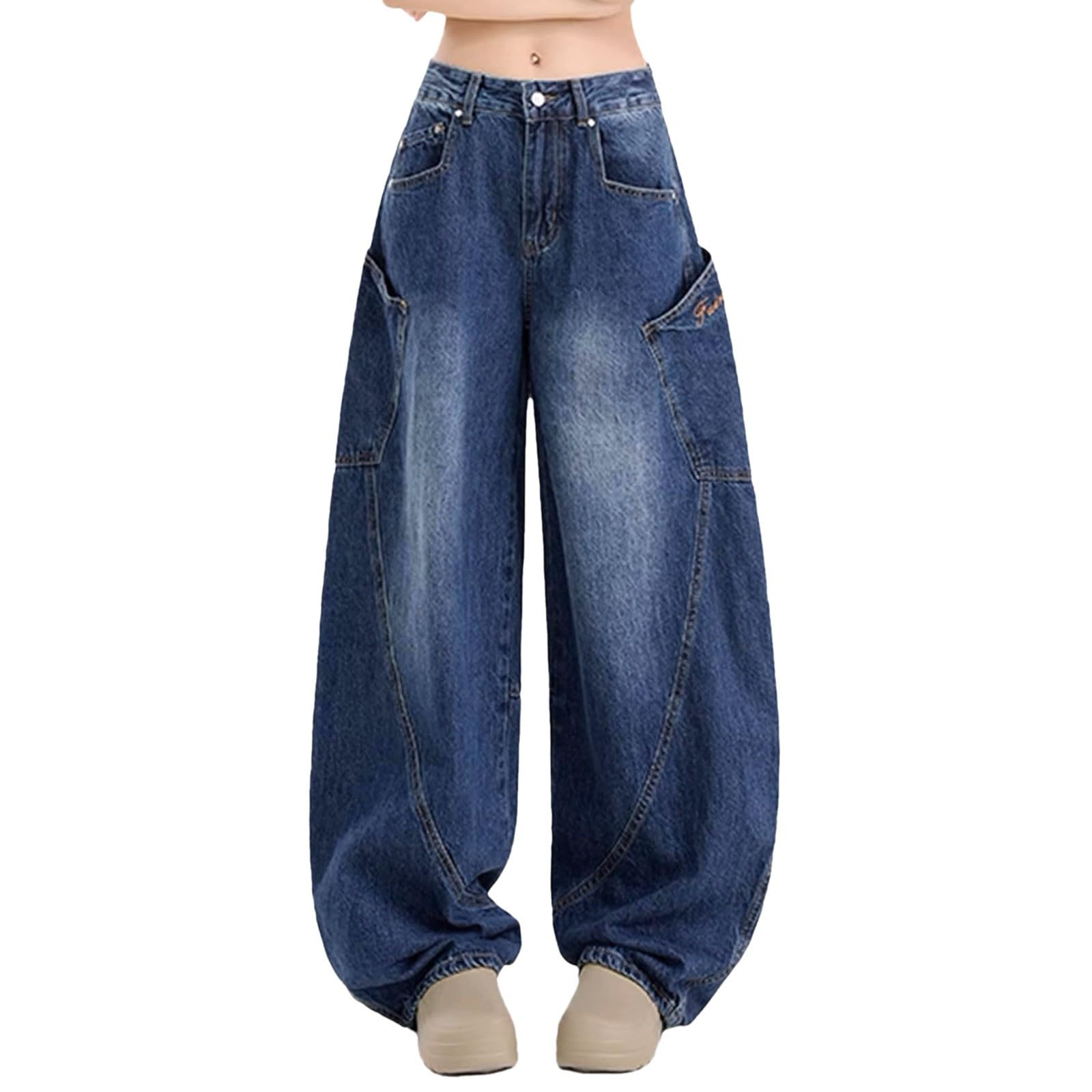 Pantalones De Verano Mujer De Trabajo, Pantalones Vaqueros Mujer Deportivos, Holgados Estilo Boyfriend Informales Tiro Alto Y Pierna Ancha Moda Pantalón Deportivo Pantalon Pirata Pantalon